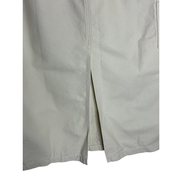 NWT Aritzia TNA Greenwich Cotton Canvas Utility Midi Skirt Ivory Birch-sz 12 - Picture 12 of 12